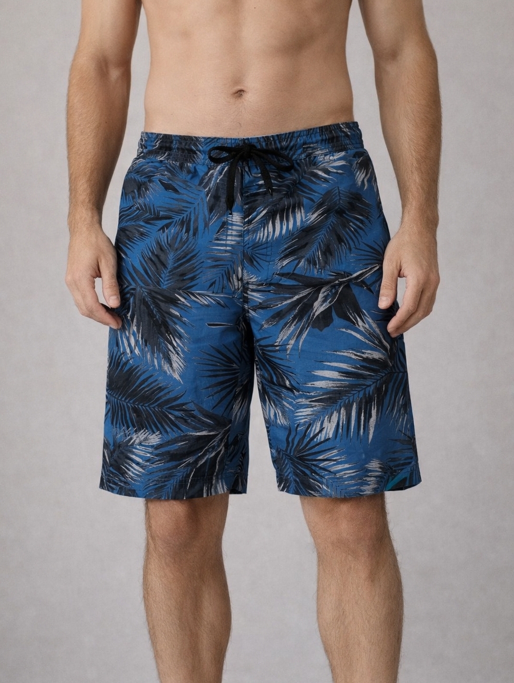 O'Neill Hyper freak Board Shorts Mens 32 Blue Black Tropical Pocket Drawstring
